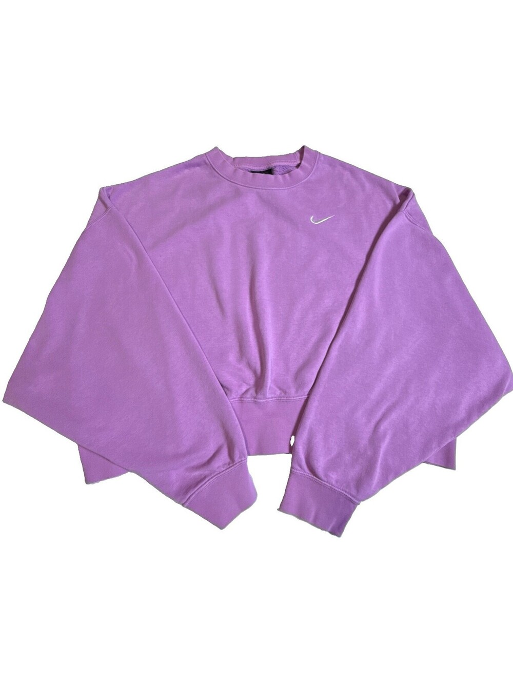 Nike Phoenix Fleece Oversized Crew Crop Sweatshirt Violet Purple Womens s